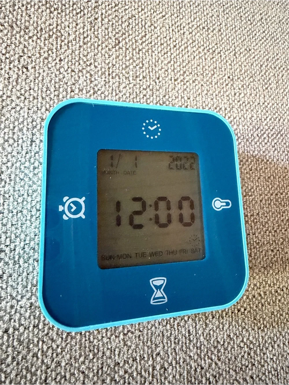 Digital Timer Watch - Teal Blue LED Display
